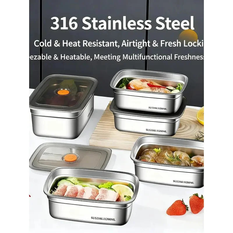 Large Capacity Stainless Steel Leak-Proof Bento Box