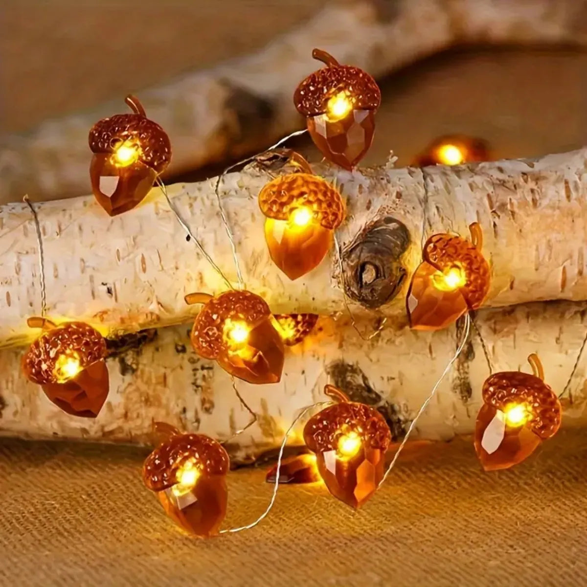 LED Acorn Copper Wire Fall String Lights