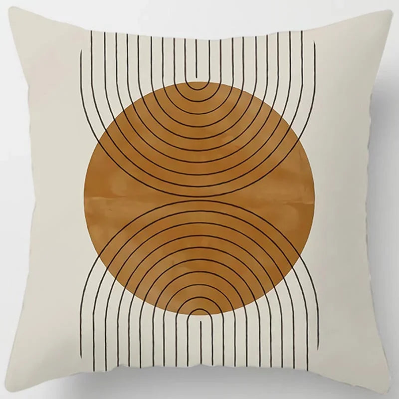 Brown Geometric Cushion Cover