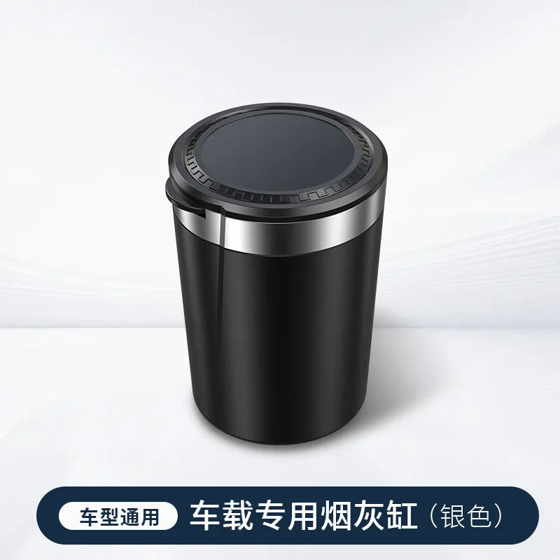 LED Car Ashtray with Lid & One-Key Opening