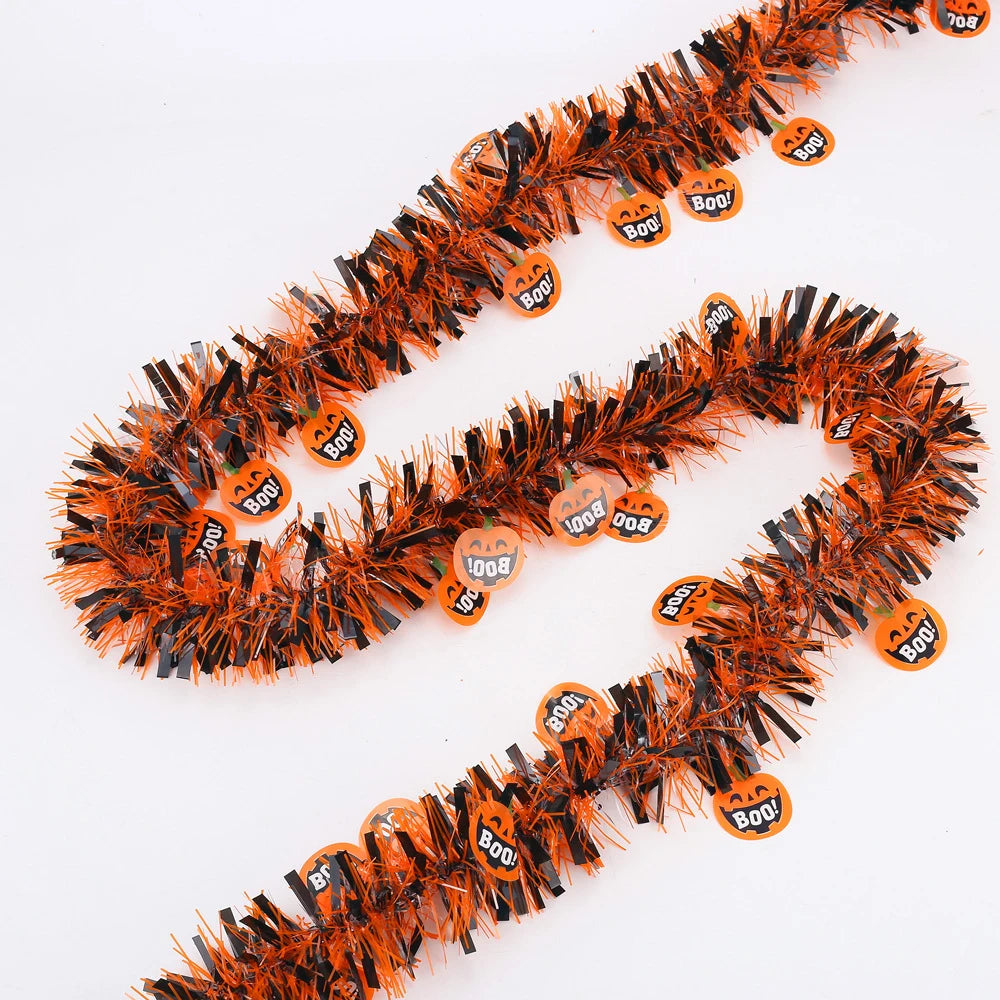 Halloween Glitter Bat & Pumpkin Door Wreath