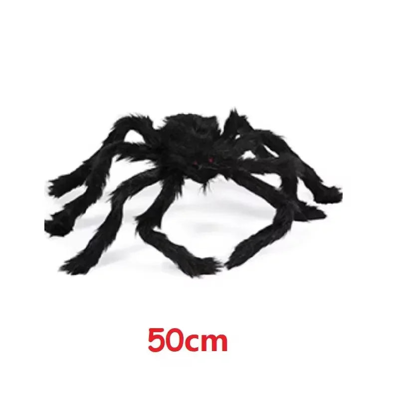 Giant Black Plush Spider Halloween Prop