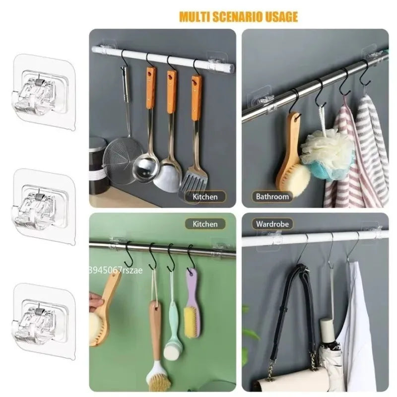 No-Drill Retractable Curtain Rod Hooks