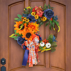 Autumn Harvest Artificial Flower Door Wreath