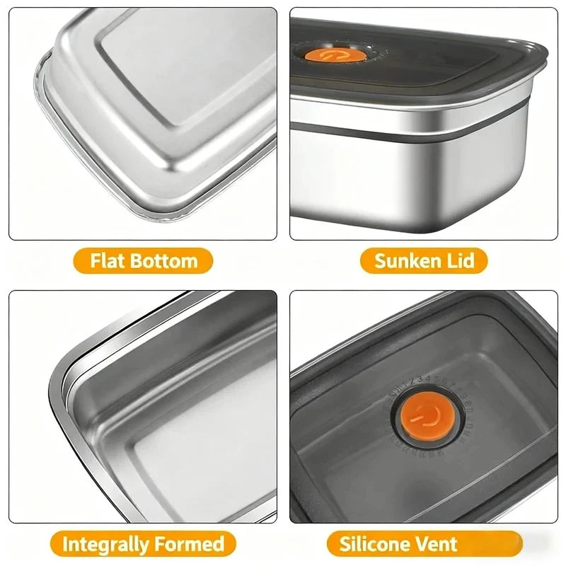 Large Capacity Stainless Steel Leak-Proof Bento Box