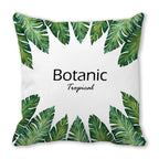 Tropical Leaf Print Plush Pillow Cover
