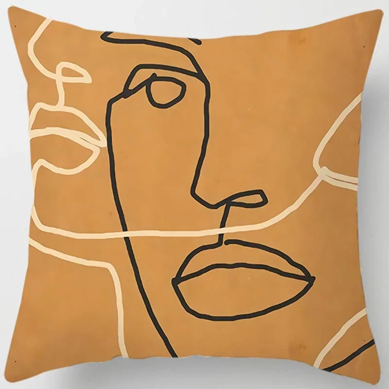 Brown Geometric Cushion Cover