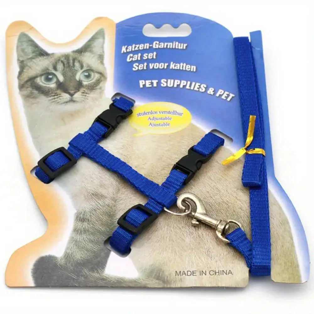 Adjustable Nylon Cat Harness & Leash Set