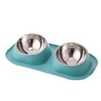 Tilted Stainless Steel Double Pet Bowl