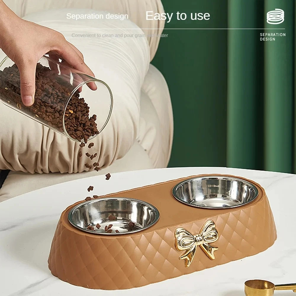 Bow Tie Double Pet Bowl