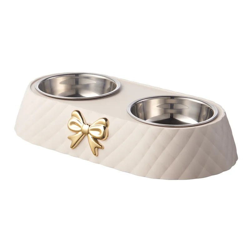 Bow Tie Double Pet Bowl