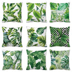 Tropical Leaf Print Plush Pillow Cover