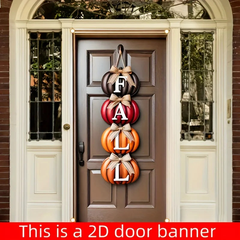 Autumn Pumpkin Welcome Door Banner