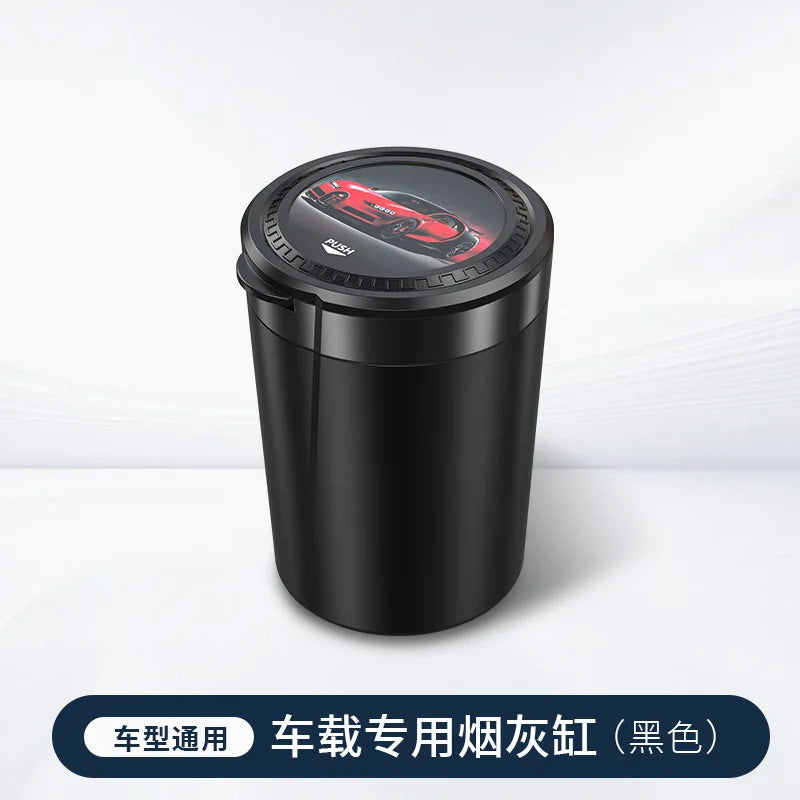 LED Car Ashtray with Lid & One-Key Opening