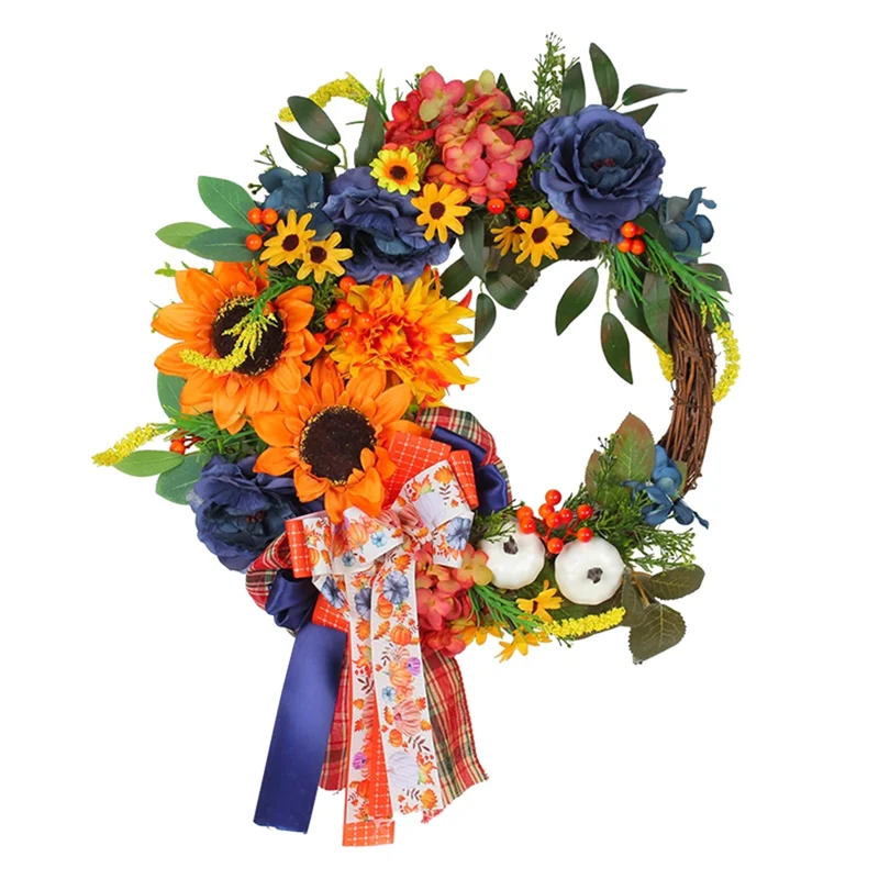 Autumn Harvest Artificial Flower Door Wreath