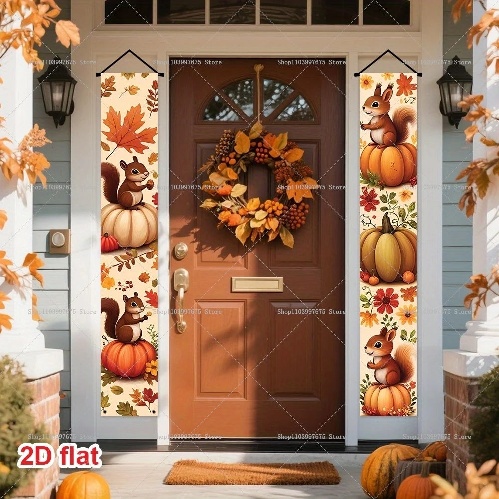 Thanksgiving Squirrel Porch Banner