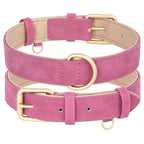Soft Padded Leather Dog Collar & Leash Set