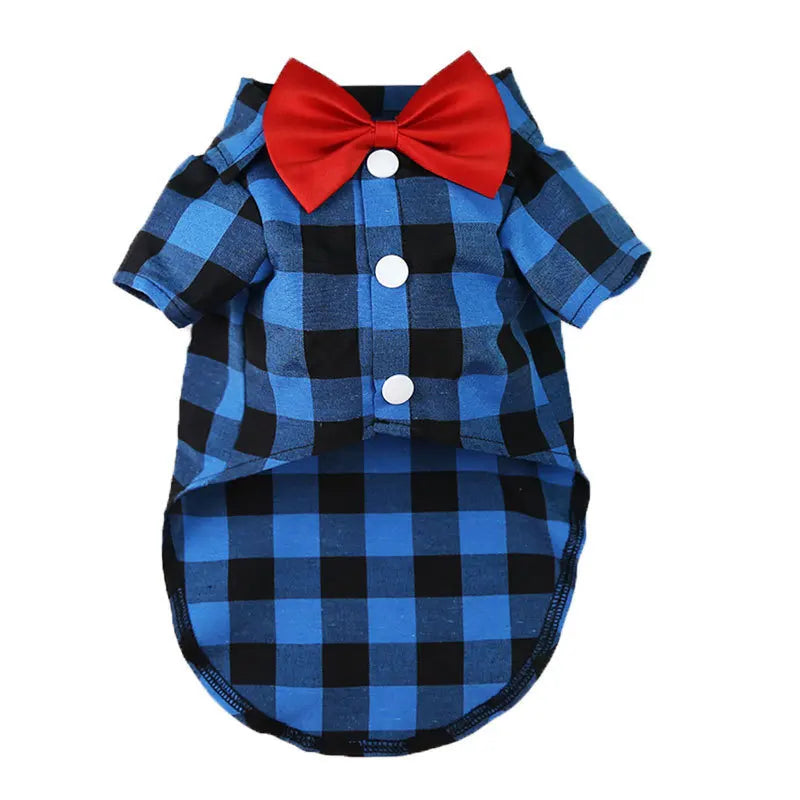 Plaid Shirt & Bow Tie Pet Costume