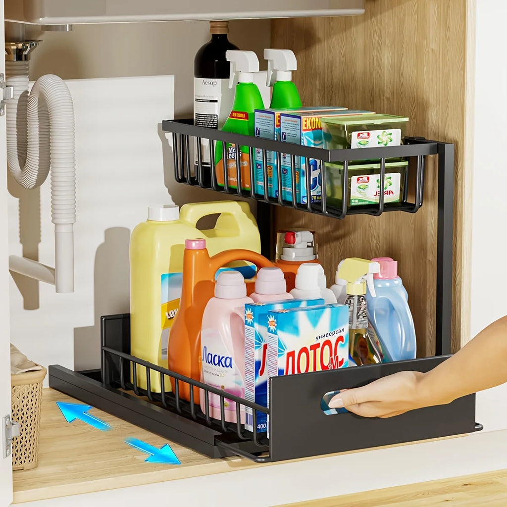 2-Tier Sliding Under-Sink Organizer