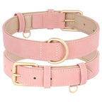 Soft Padded Leather Dog Collar & Leash Set