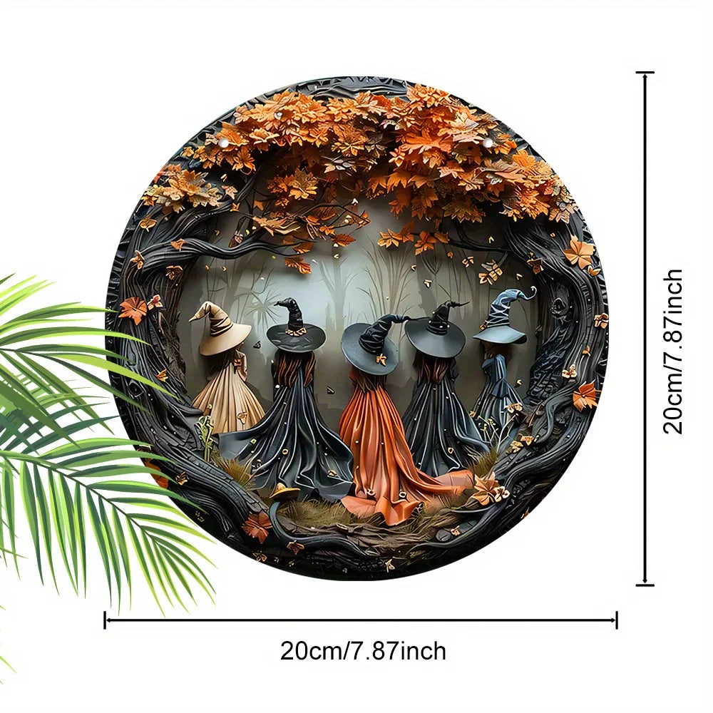 Halloween Gothic Witch Wooden Hanging Decor