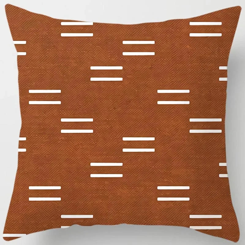 Brown Geometric Cushion Cover