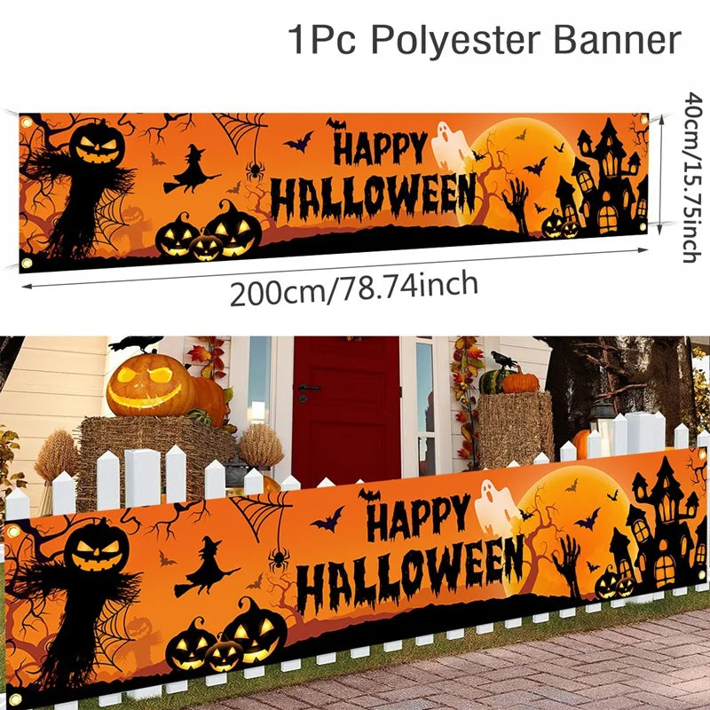 Retro Halloween Party Banner