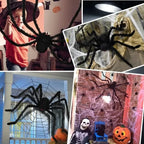 Giant Black Plush Spider Halloween Prop