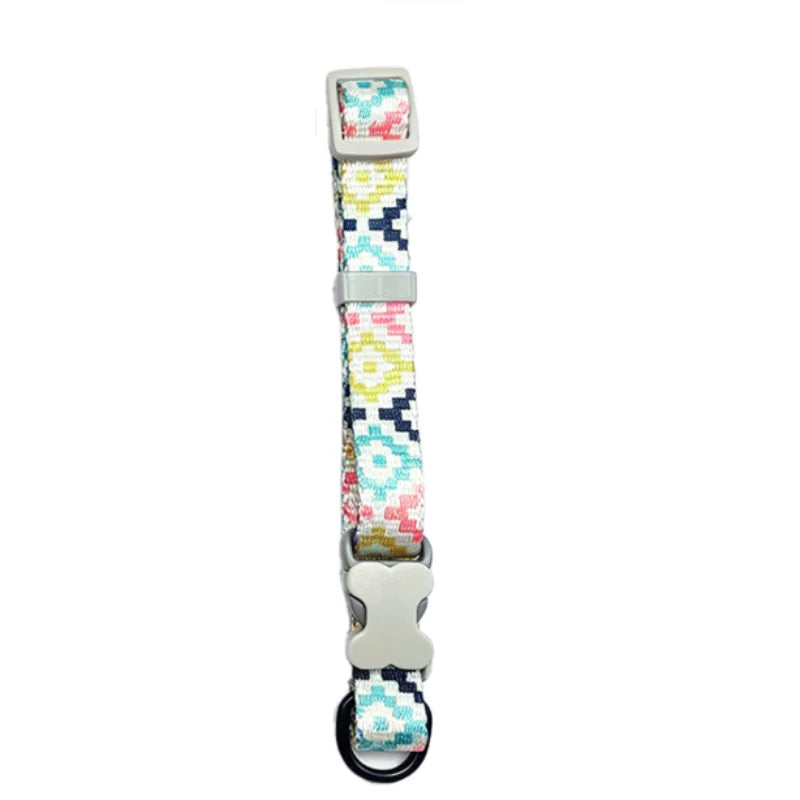 Colorful Printed Dog Collar & Leash Set