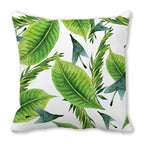 Tropical Leaf Print Plush Pillow Cover