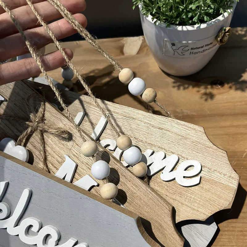 Welcome Home Wooden Bow Sign