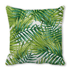 Tropical Leaf Print Plush Pillow Cover