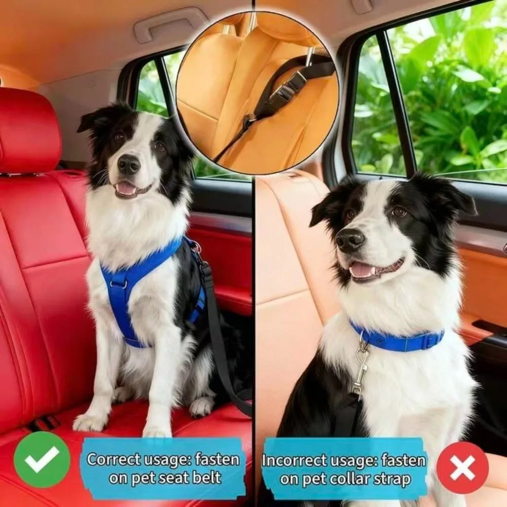 Adjustable Dog Car Seat Belt & Harness