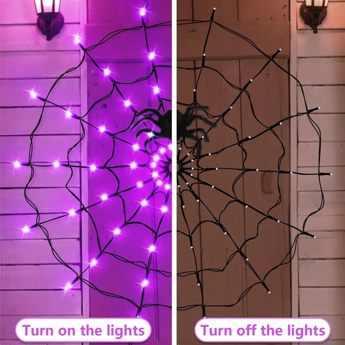 Halloween Glowing Spider Web Decoration Lights