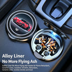 LED Car Ashtray with Lid & One-Key Opening