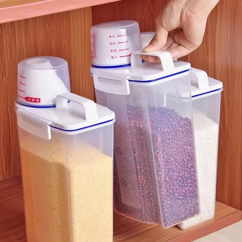 Rice & Grains Storage Canister with Measuring Cup