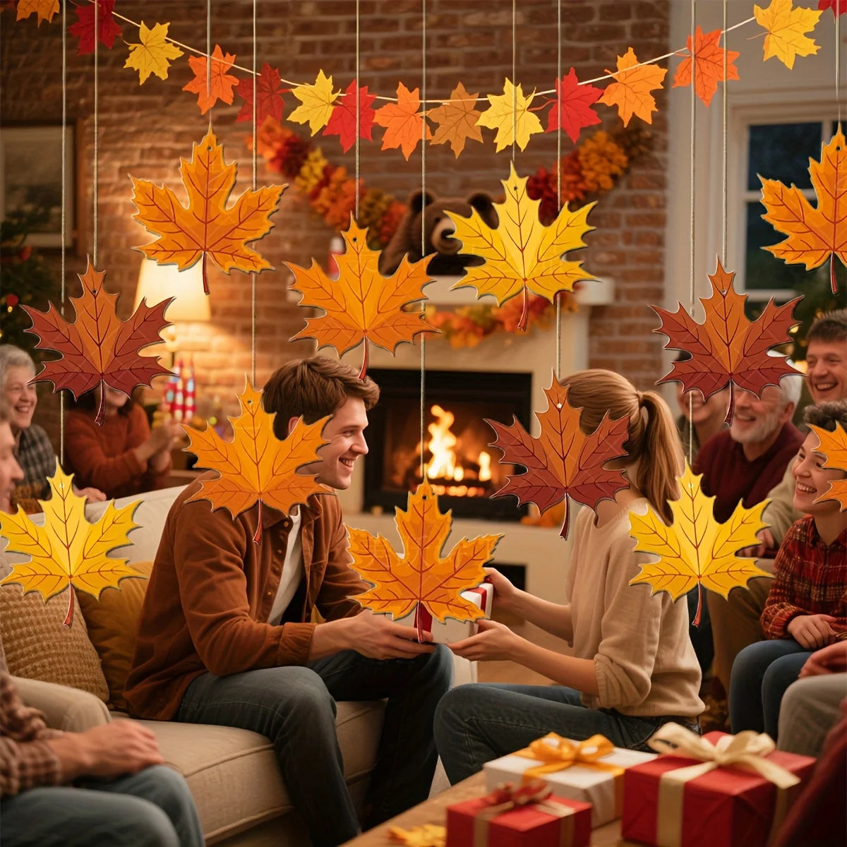 Thanksgiving Maple Leaf Window Ornament