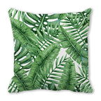 Tropical Leaf Print Plush Pillow Cover