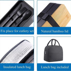 2-Tier Bento Lunch Box with Cutlery Set