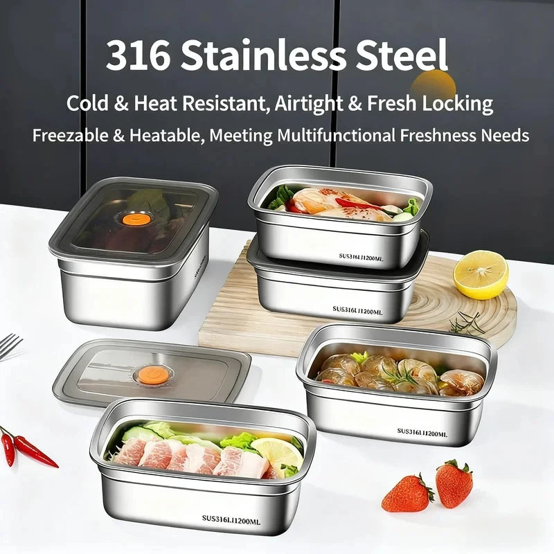 Large Capacity Stainless Steel Leak-Proof Bento Box