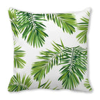 Tropical Leaf Print Plush Pillow Cover