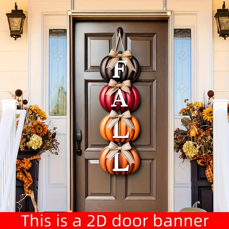 Autumn Pumpkin Welcome Door Banner