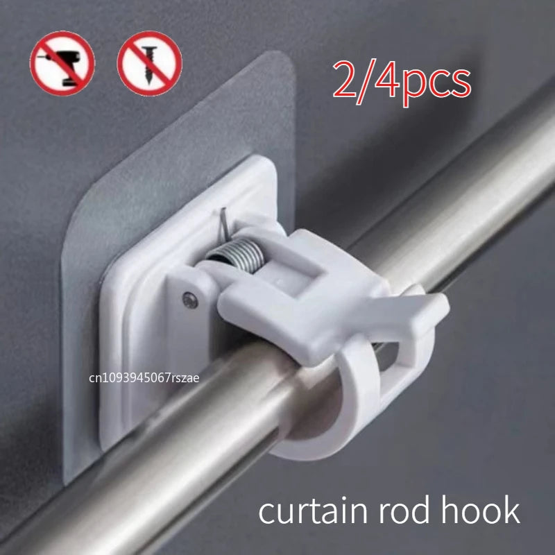 No-Drill Retractable Curtain Rod Hooks