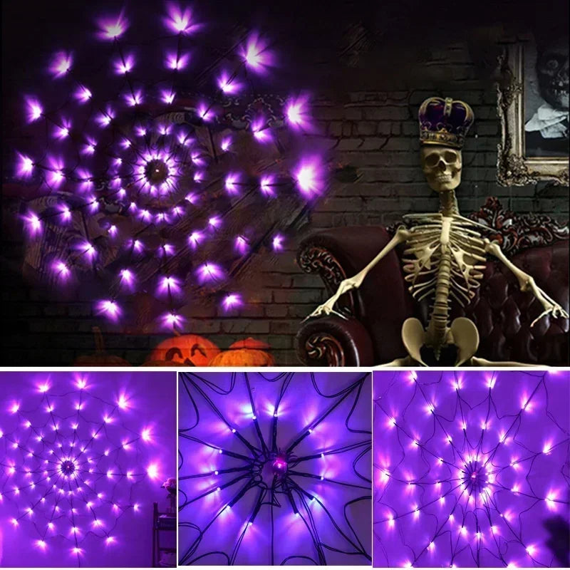 Halloween Glowing Spider Web Decoration Lights