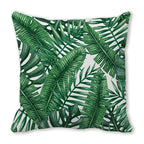 Tropical Leaf Print Plush Pillow Cover