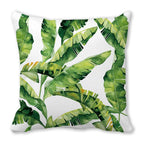 Tropical Leaf Print Plush Pillow Cover