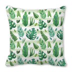 Tropical Leaf Print Plush Pillow Cover
