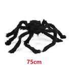 Giant Black Plush Spider Halloween Prop
