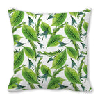 Tropical Leaf Print Plush Pillow Cover