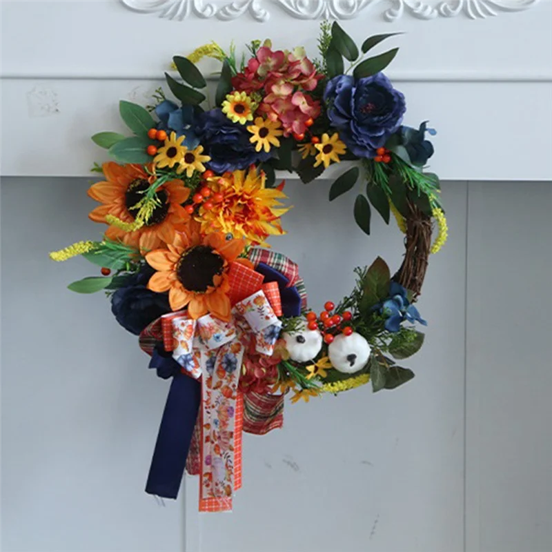 Autumn Harvest Artificial Flower Door Wreath